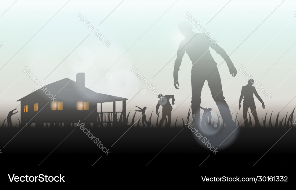 Picture zombie house Picture zombie house vector image