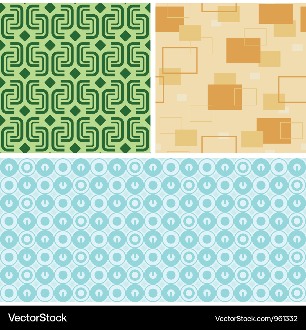 Seamless retro patterns vector image
