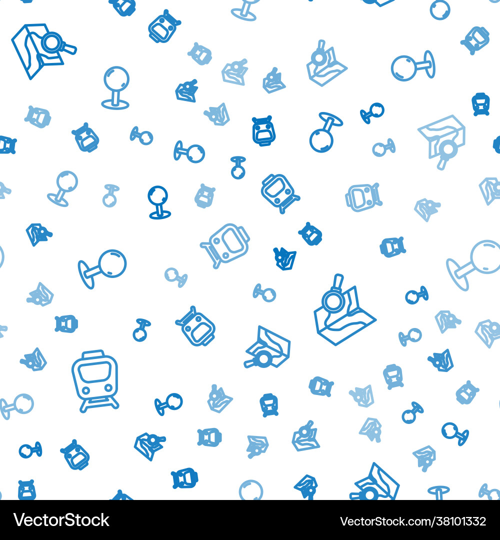 Set line train search location and push pin Set line train search location and push pin Vector Image