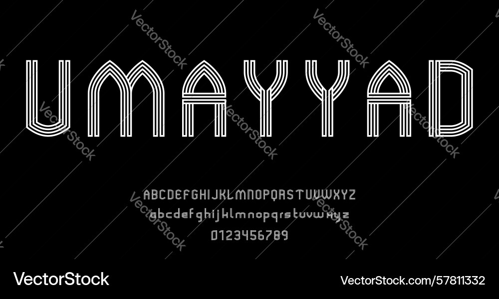 Set of alphabets font letters and numbers Set of alphabets font letters and numbers vector image