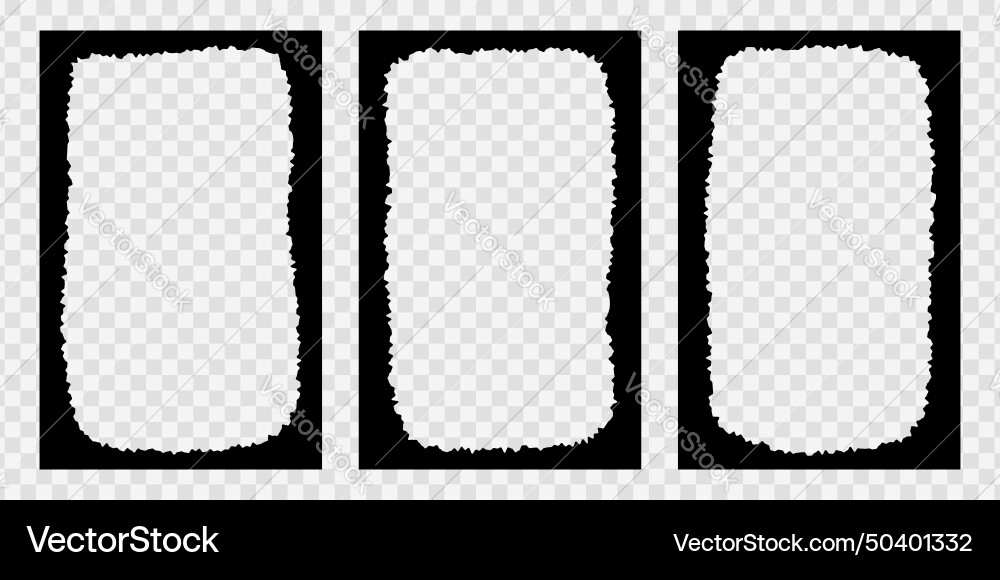 Set of jagged rectangle frames for collage photo Vector Image