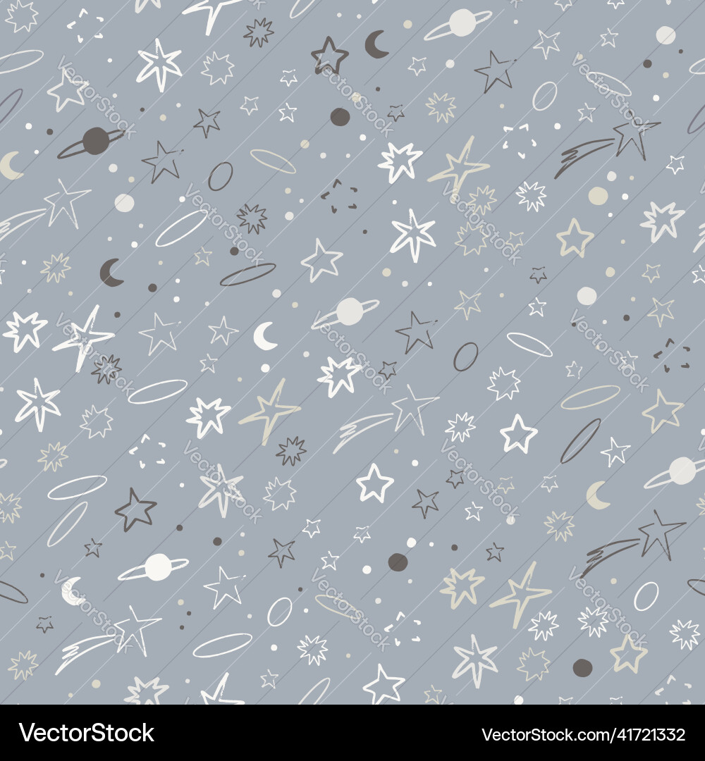 Space seamless pattern with planets comets Space seamless pattern with planets comets vector image