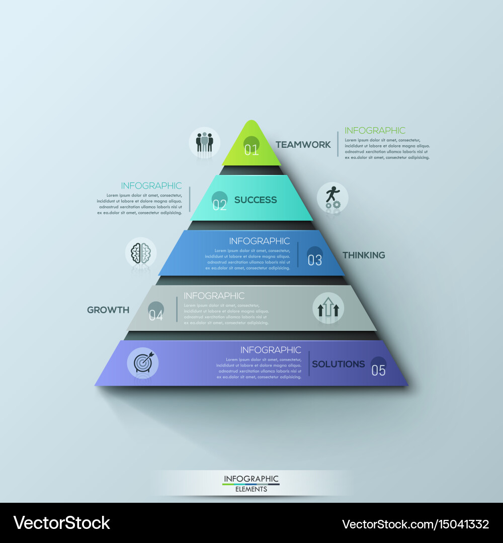 Triangular Pyramid Infographic Template vector image