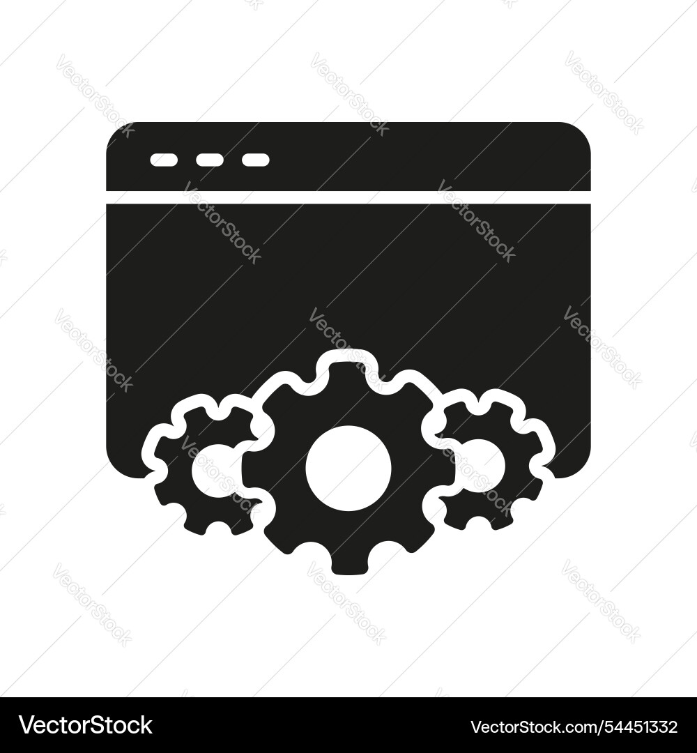 Web configuration and settings silhouette icon Web configuration and settings silhouette icon vector image