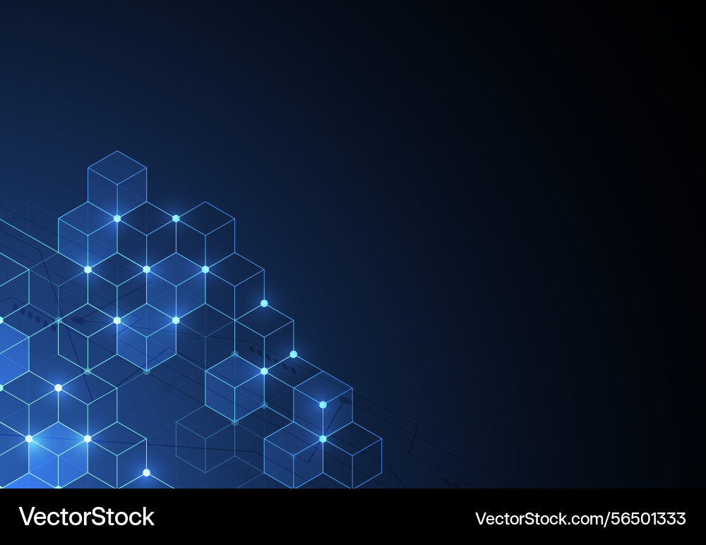 Abstract blockchain digital technology concept vector image
