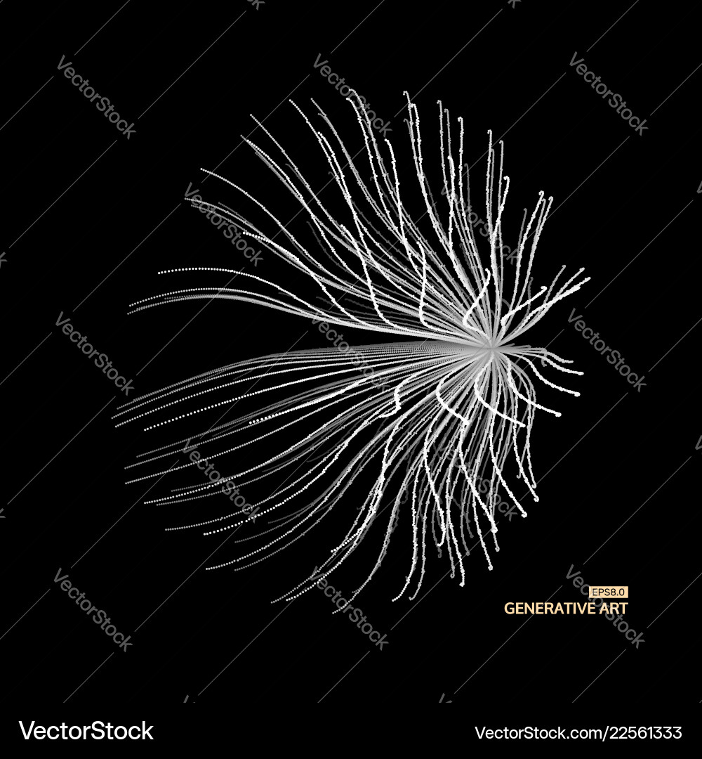 Array with dynamic particles 3d futuristic Array with dynamic particles 3d futuristic vector image