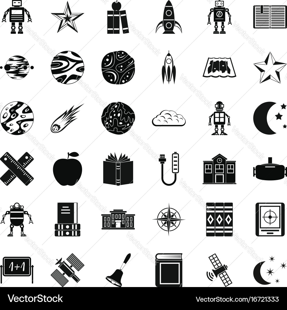 Astronomy science icons set simple style vector image