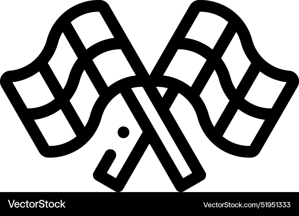 Chequered flag icon thin linear style design Chequered flag icon thin linear style design vector image