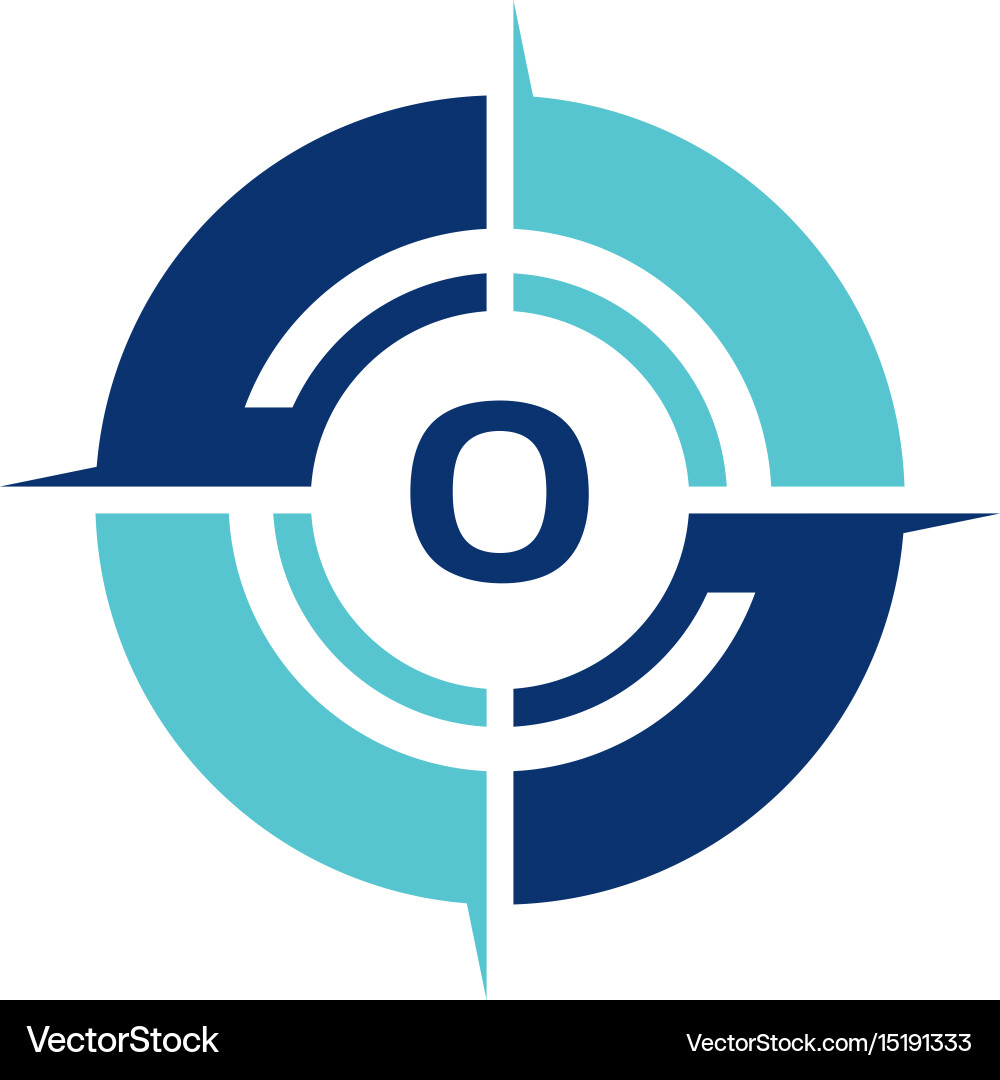 Compass guide solution initial o Vector Image