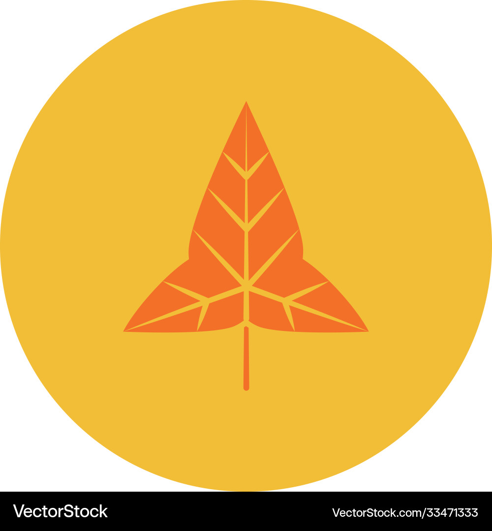 Dry leaf icon image block style Vector Image