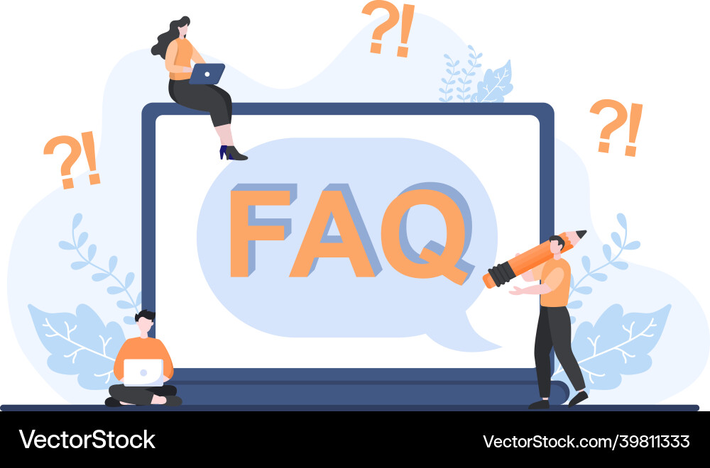 Faq or frequently asked questions for website vector image