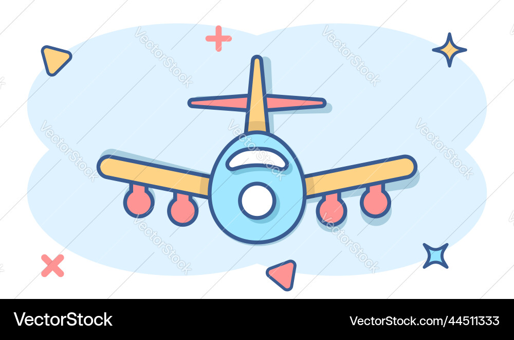 Flugzeug-Ikone im Comic-Stil Flugzeug Cartoon Flugzeug-Ikone im Comic-Stil Flugzeug Cartoon vektorbild