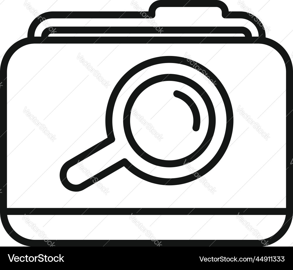 Folder data icon outline computer vector image
