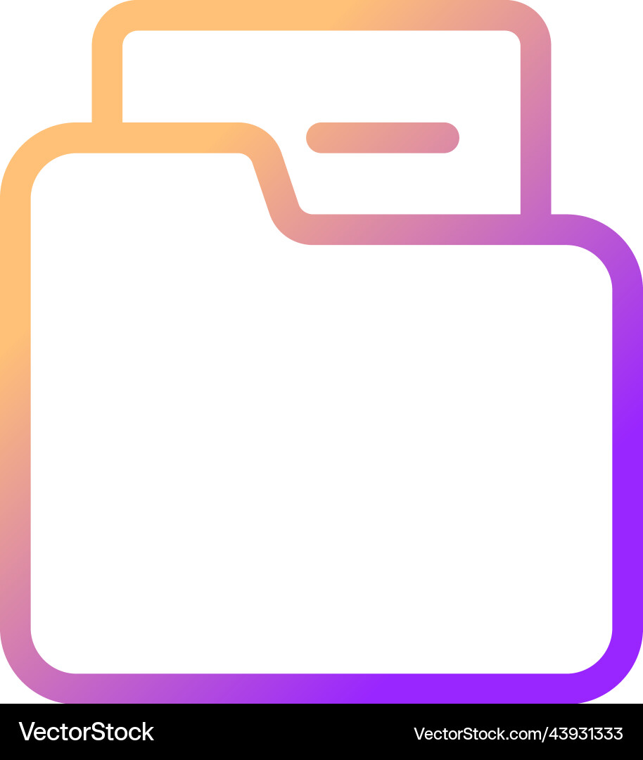 Folder pixel perfect gradient linear ui icon Folder pixel perfect gradient linear ui icon vector image