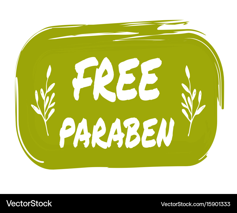 Freies Paraben handgezogenes isoliertes Etikett Freies Paraben handgezogenes isoliertes Etikett vektorbild