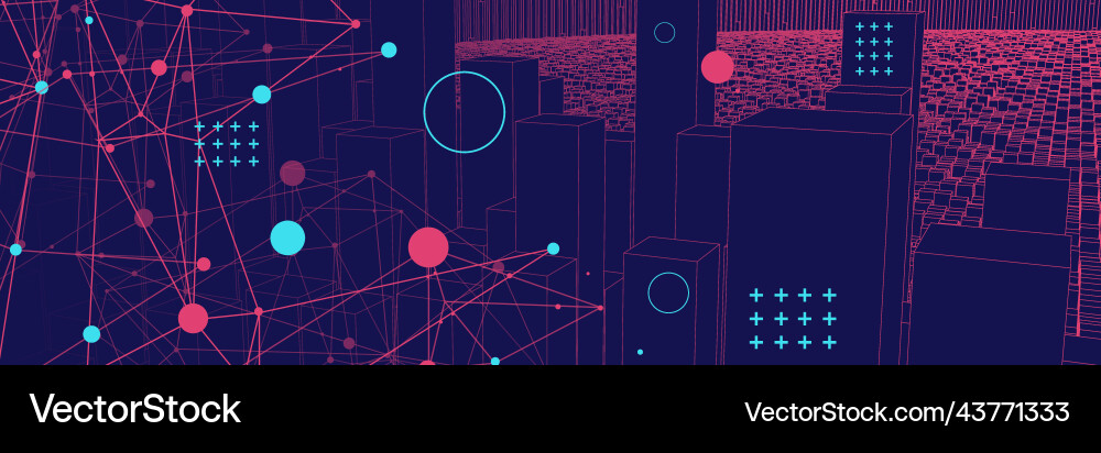 Futuristic Wireframe Grid Background Vector Image