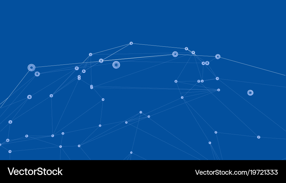 Global network connections with points and lines vector image