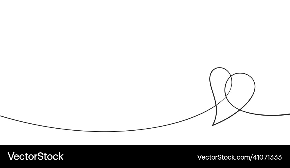 Heart shape line curved continuous one Heart shape line curved continuous one vector image