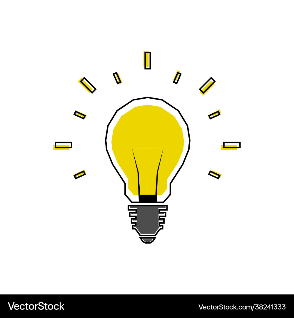Light bulb shines brightly Light bulb shines brightly vector image