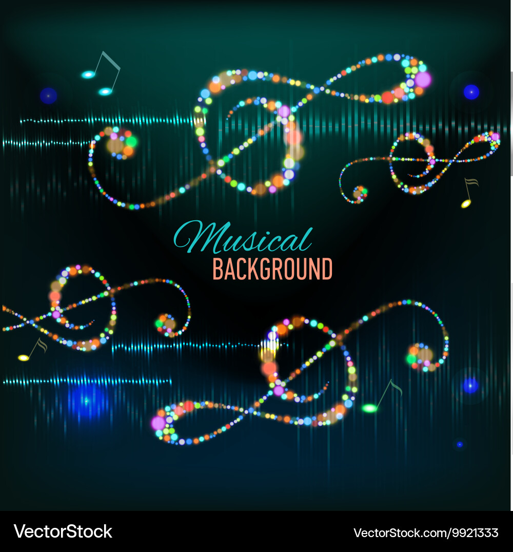 Musical background with key notes and equalizer Musical background with key notes and equalizer vector image