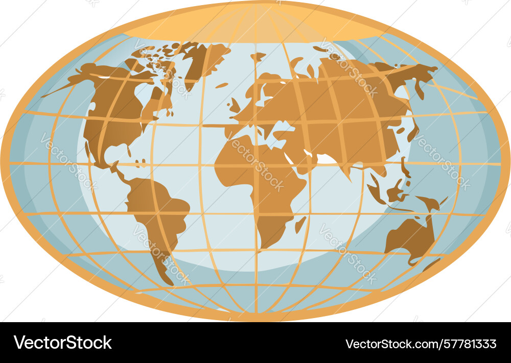 Old world map on earth globe design generative ai Vector Image