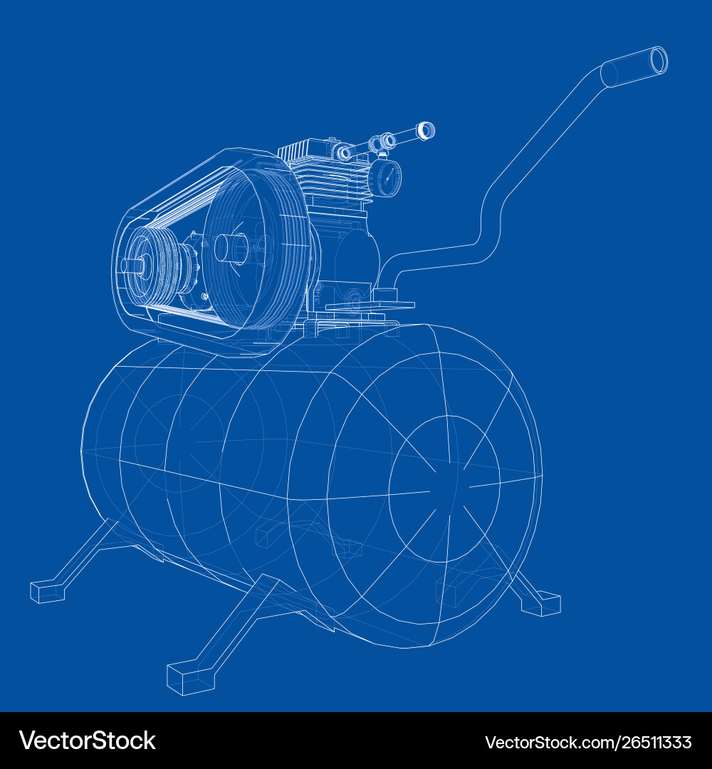 Outline air compressor Royalty Free Vector Image