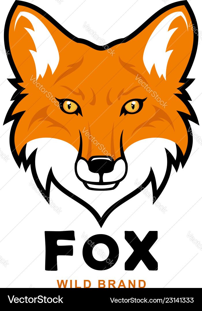 Red Fox Head Mascot Illustration vector image