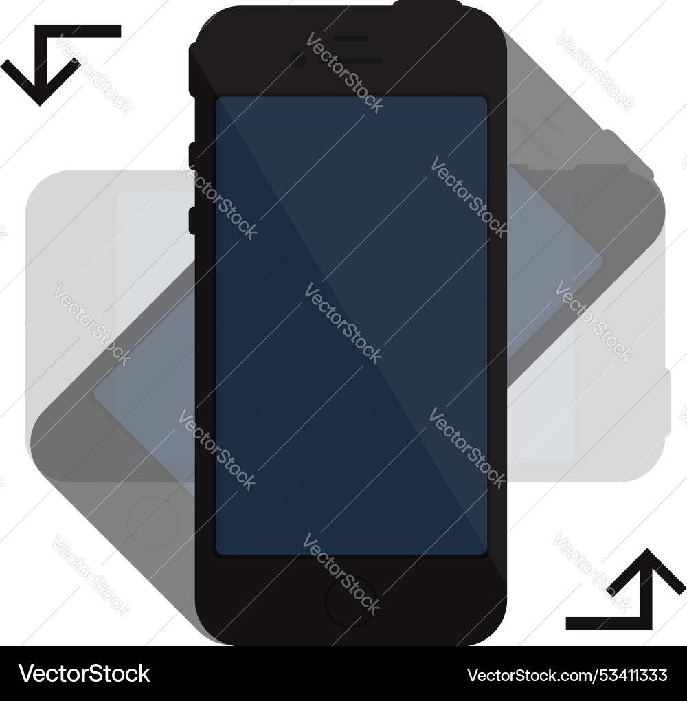 Rotate your phone instruction in a flat style vector image