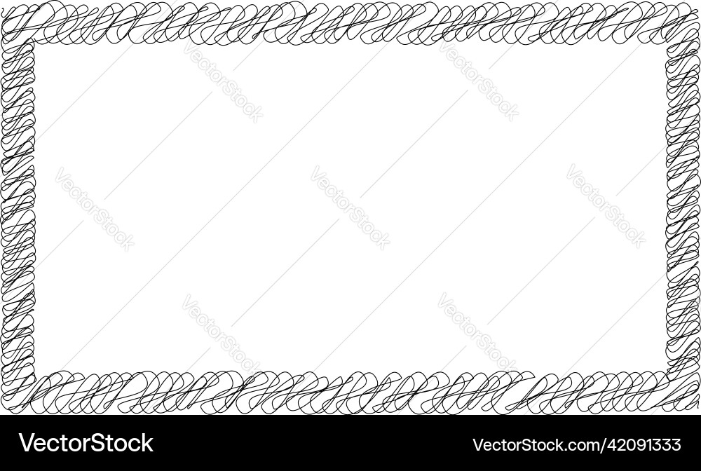 Scribble sketch lines rectangle plane squiggly Scribble sketch lines rectangle plane squiggly vector image