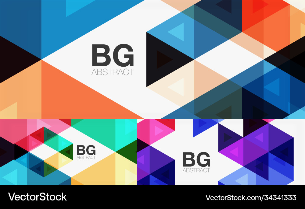 Set mosaic triangle pattern abstract Set mosaic triangle pattern abstract vector image