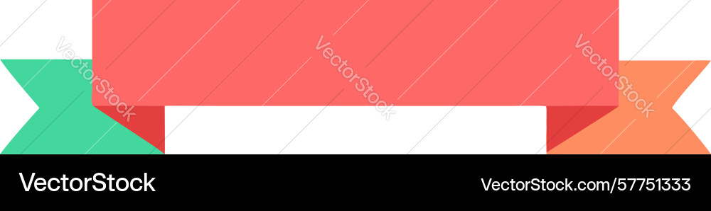 Simple red ribbon banner design element design vector image