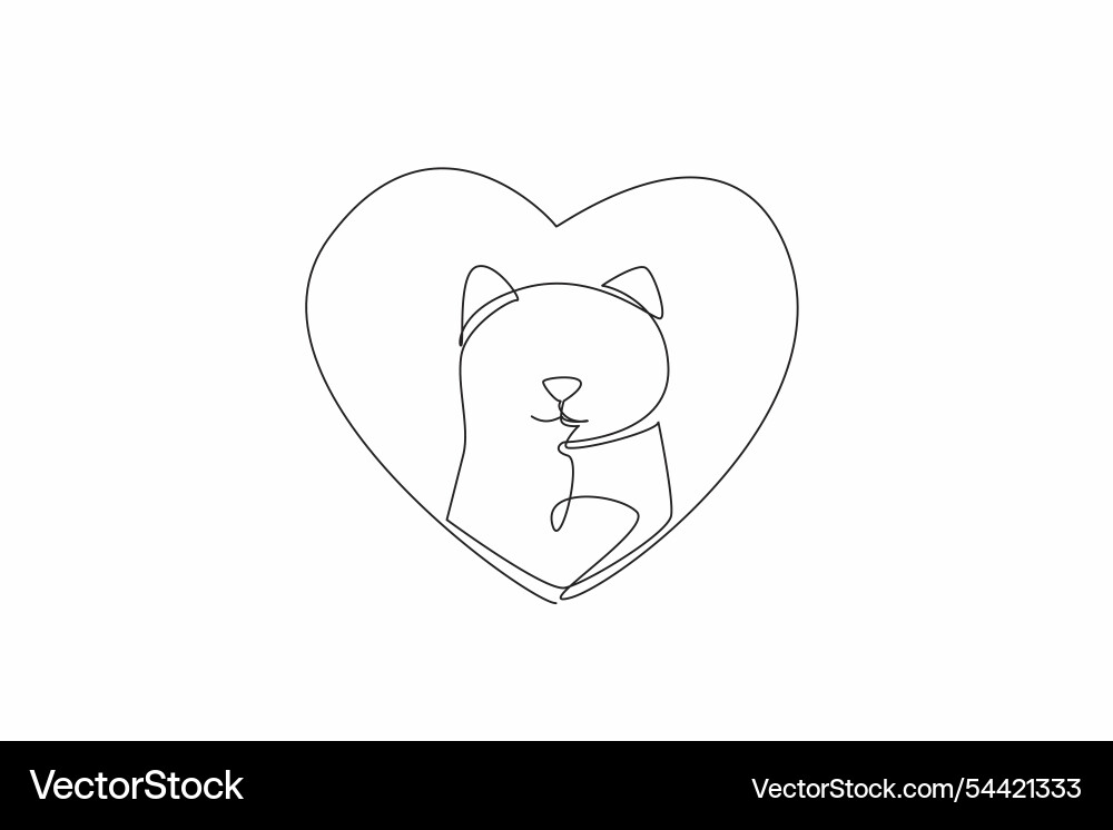Single continuous line drawing forms a heart Single continuous line drawing forms a heart vector image