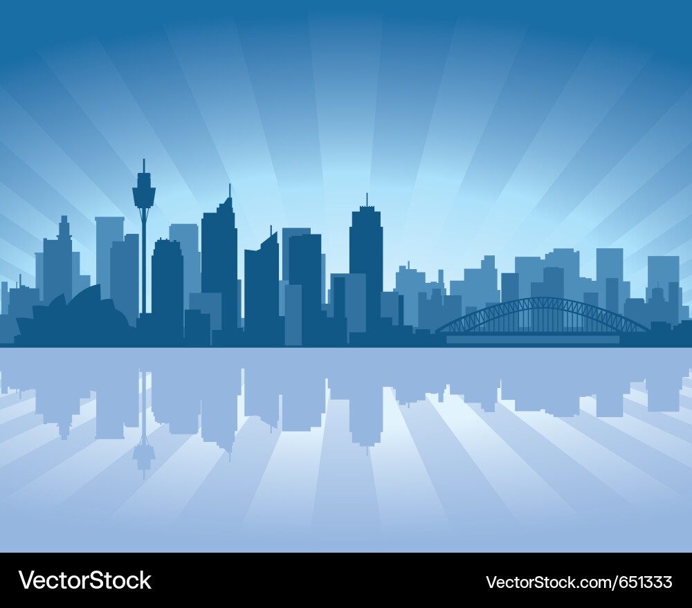 Sydney Harbour Skyline Reflection vector image