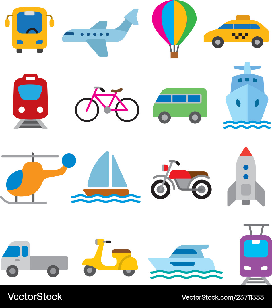 Transport icons set Royalty Free Vector Image - VectorStock