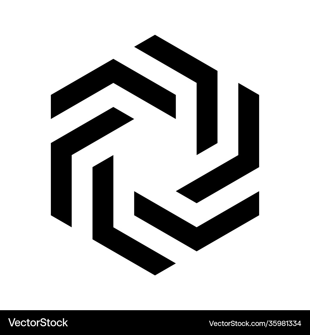Abstract hexagonal vane design element Abstract hexagonal vane design element vector image