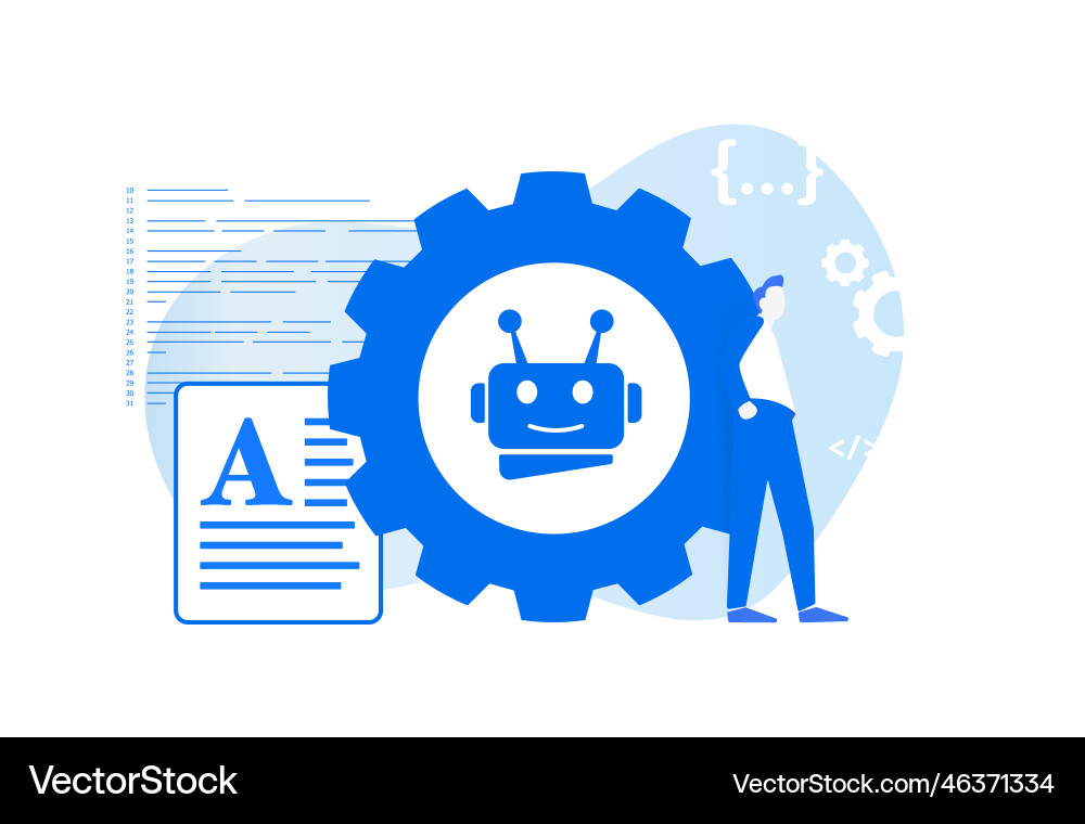 Ai chatbot concept - deep learning vector image