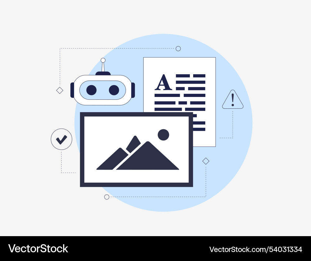 Ai-powered content moderation automates filtering vector image