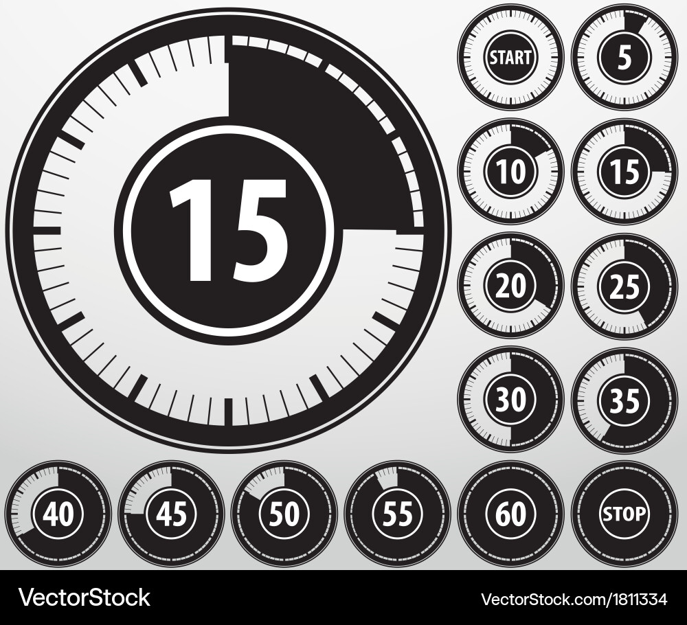 Analog Timer Icons - Stopwatch Collection Vector Image