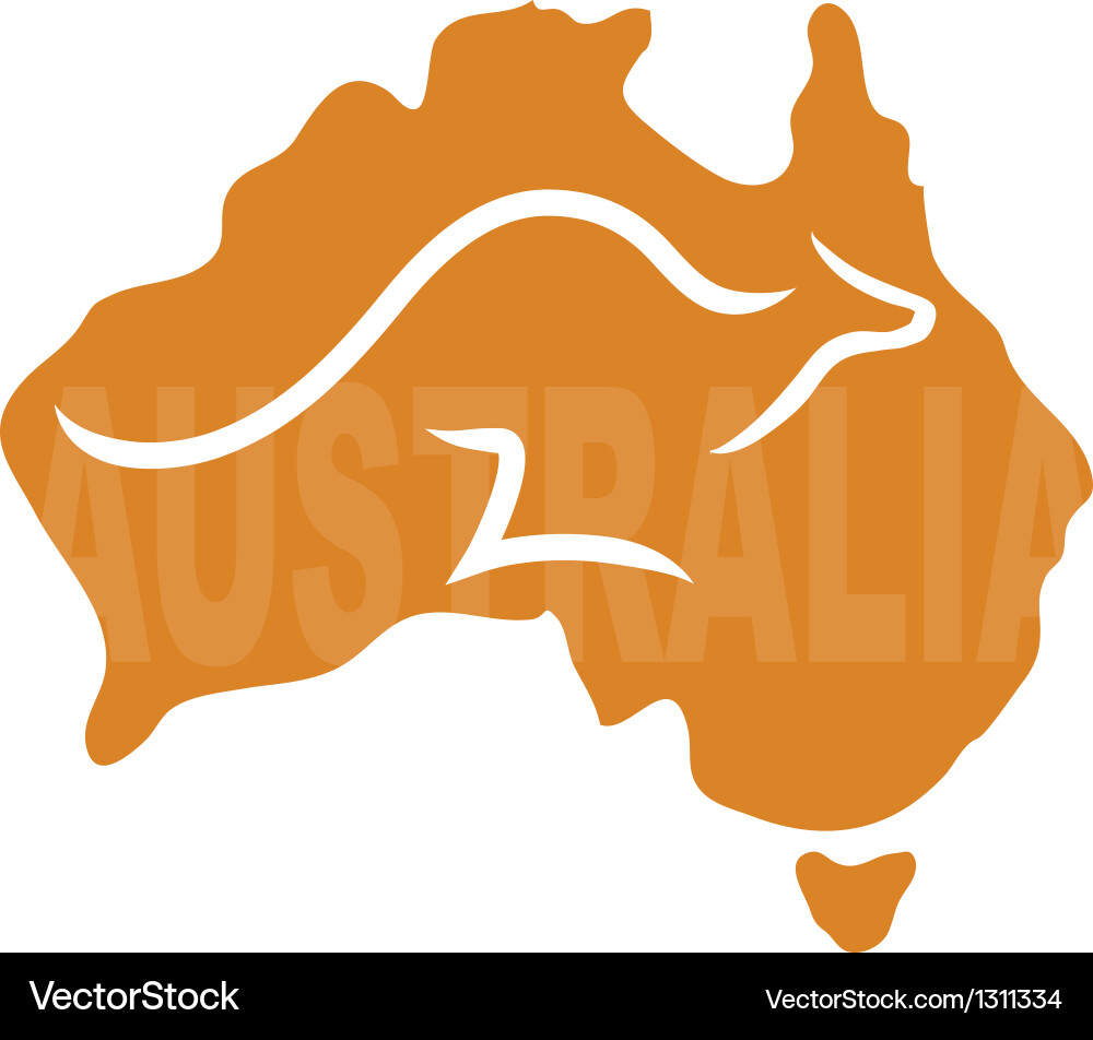 Australia Kangaroo Map Royalty Free Vector Image