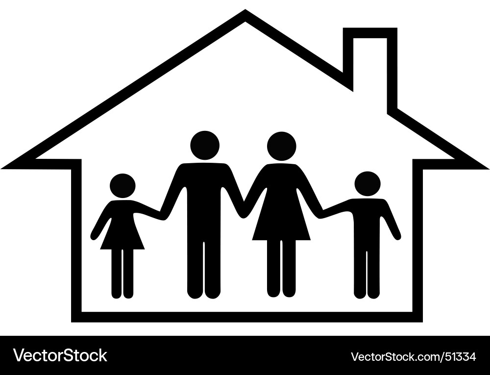 Family Home Icon Vector Image
