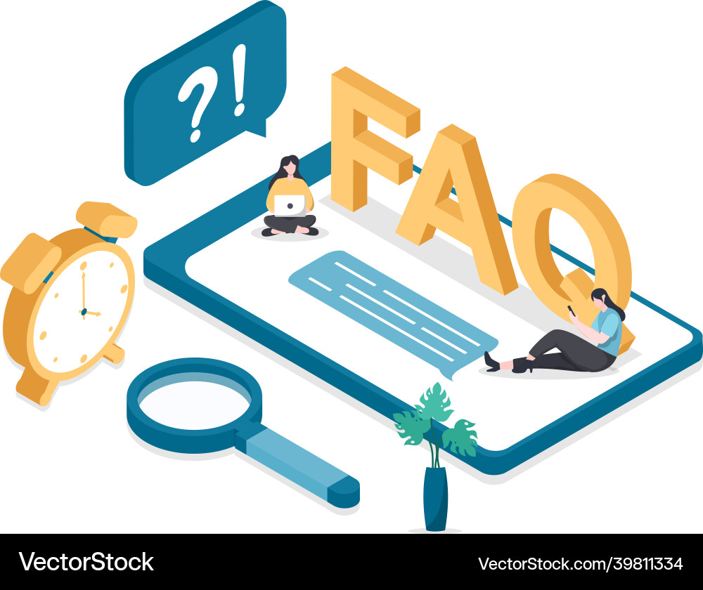 Faq or frequently asked questions for website vector image