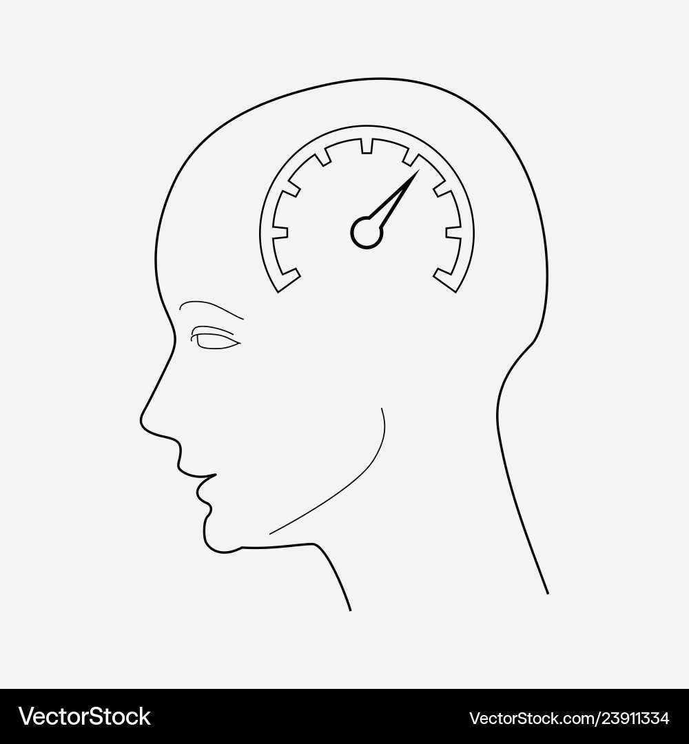 Faster thinking icon line element vector image