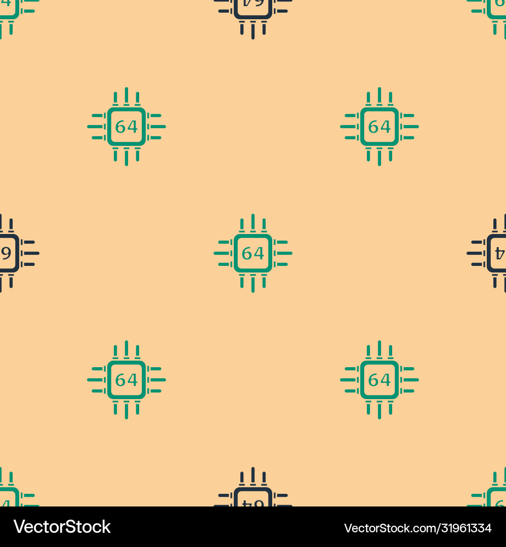 Green and black computer processor Green and black computer processor Vector Image