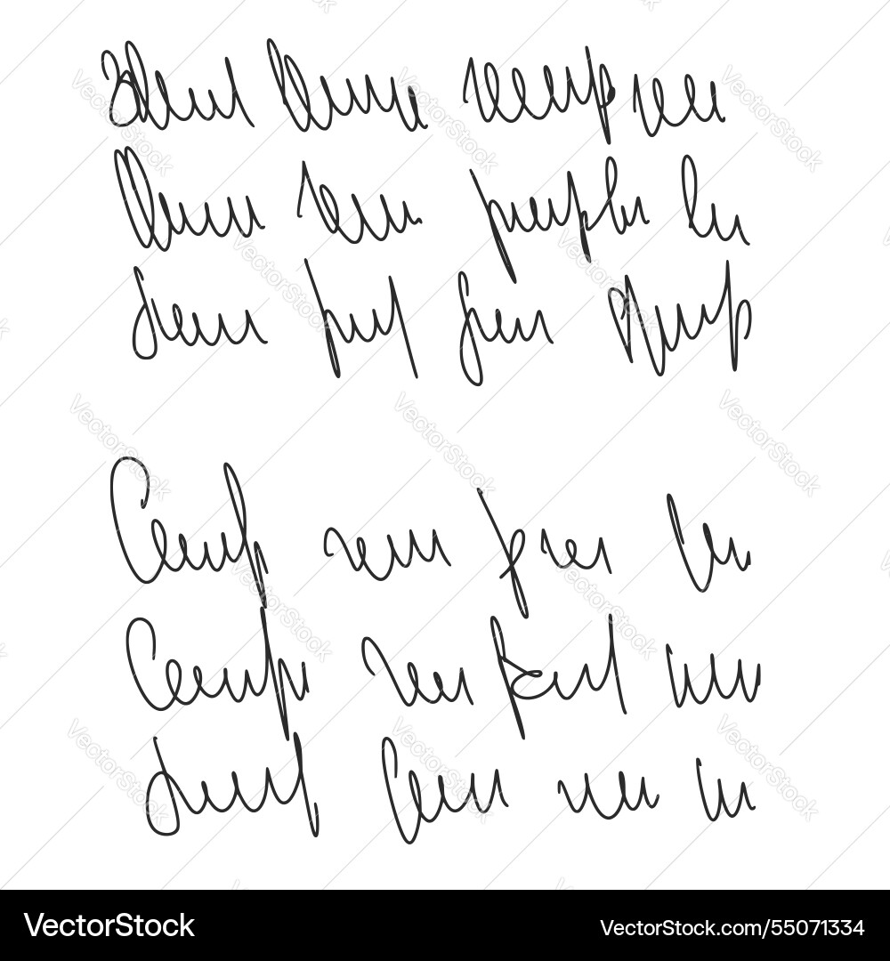 Illegible cursive script message handwritten Illegible cursive script message handwritten vector image