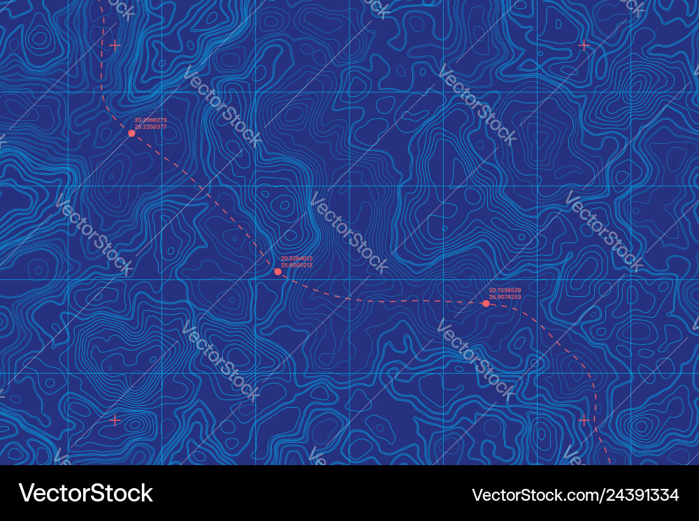 Konzeptionelle Meerestiefe topographische Karte Konzeptionelle Meerestiefe topographische Karte vektorbild