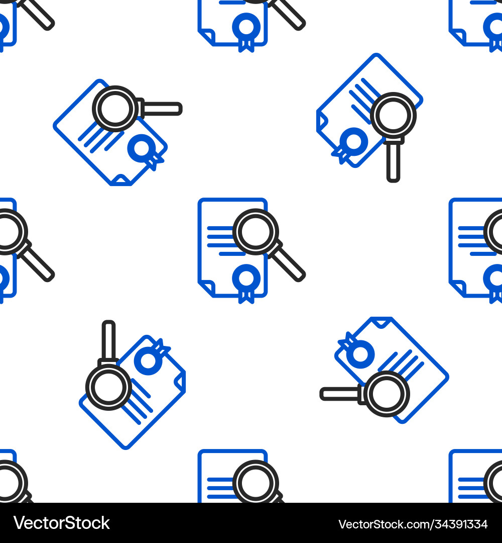 Line document with search icon isolated seamless Line document with search icon isolated seamless vector image