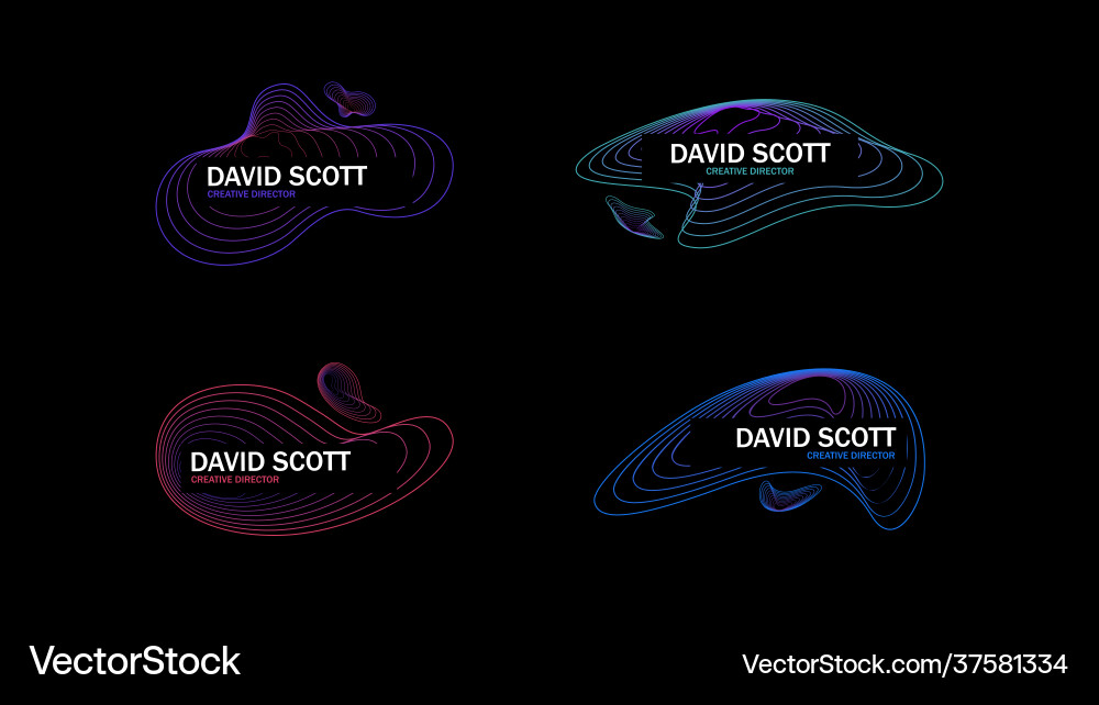 Lower third set four modern dynamic name Lower third set four modern dynamic name vector image