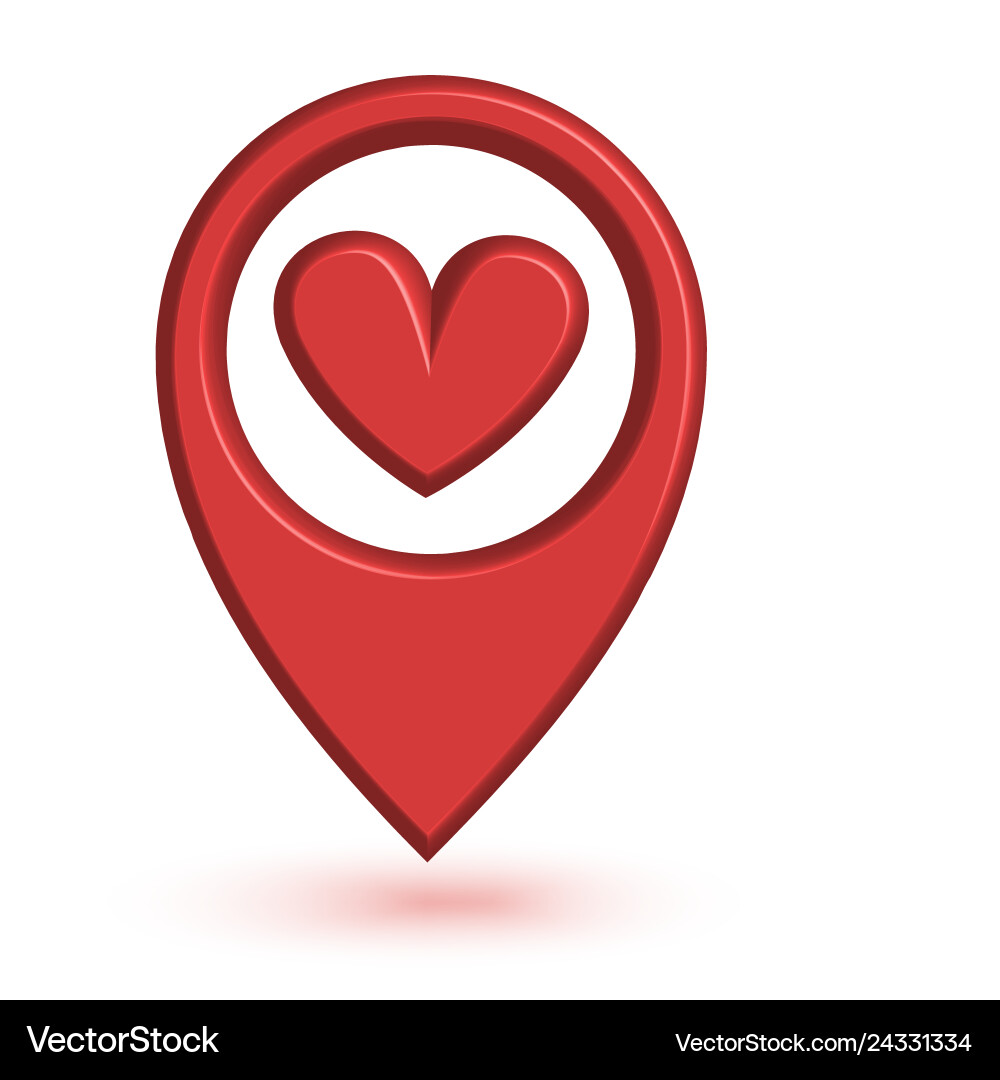 Map pointer with heart icon Map pointer with heart icon vector image