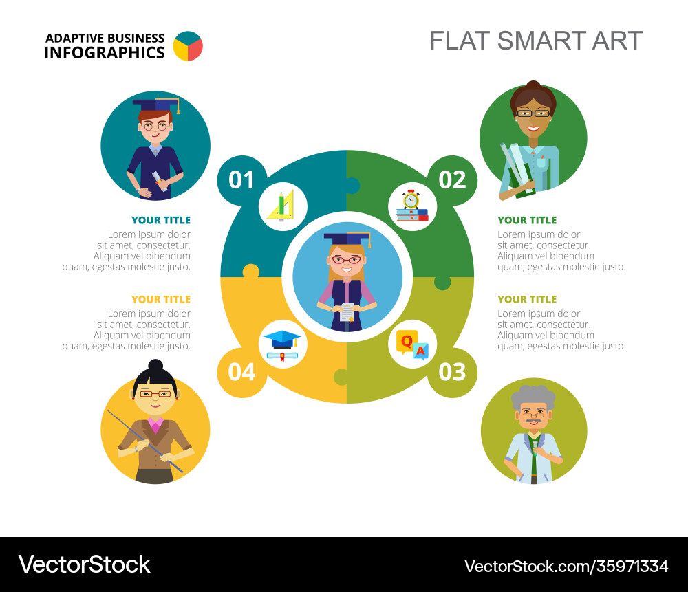 Puzzle chart slide template Puzzle chart slide template vector image