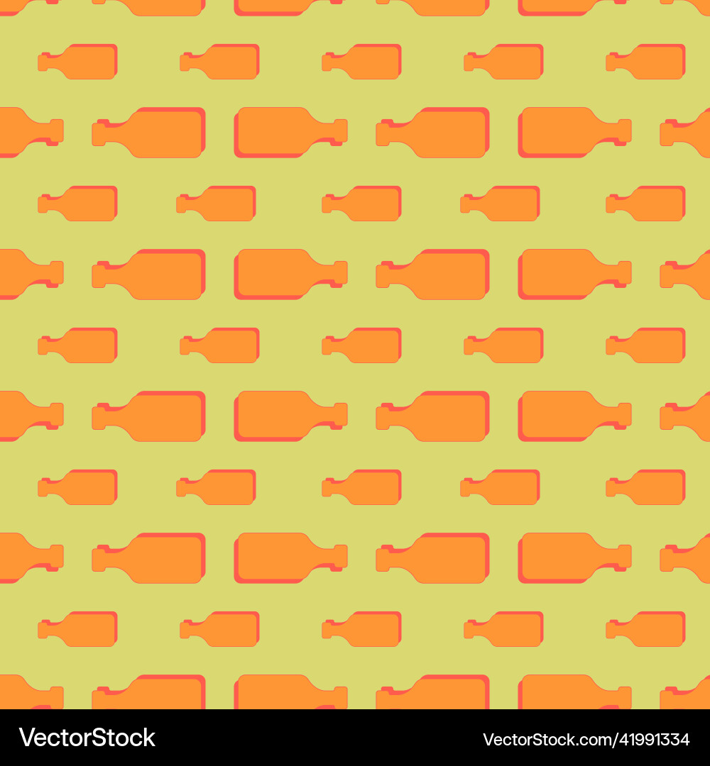 Rum bottles seamless pattern line art style Vector Image
